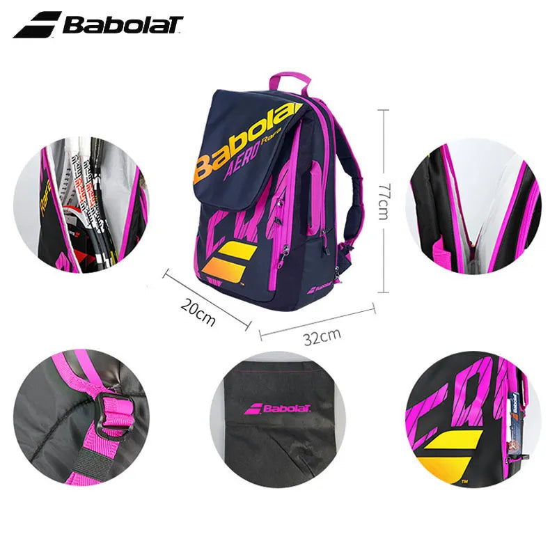 Nadel Type BABOLAT PURE AERO RAFA Tennis Backpack 2 Usages Adults Sports Squash Padel Beach Tennis Racket Bag Original Backpack