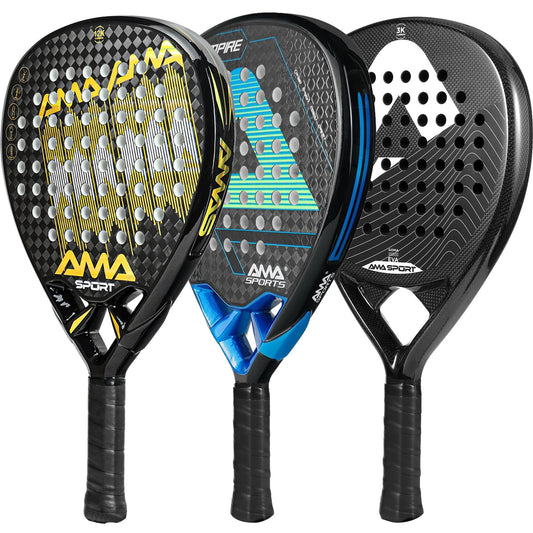 AMASPORT Padel Racket with Cover 3k/12K/18K Carbon EVA Soft Padel Paddle Tennis Racket Diamond Shape High Quality Raqueta Paddel