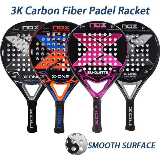 Professional Padel Tennis Racket 3K Carbon Fiber High Balance Smooth Surface with EVA SOFT Memory Padel Paddle